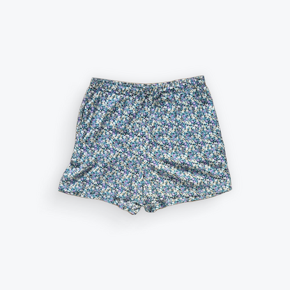 Short Rose maternité Large (Short fleurie turquoise et lilas)