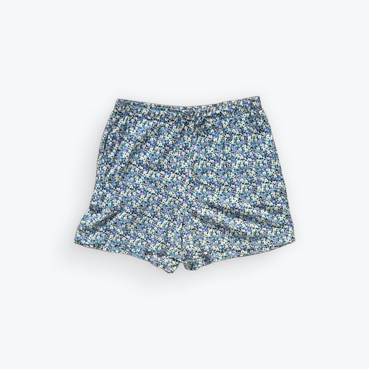 Short Rose maternité Large (Short fleurie turquoise et lilas)